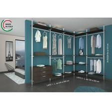 Cabina armadio autoportante angolare, alluminio di alta qualità. Made in ITALY