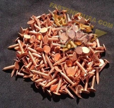 3/4" Annular RING Shank Copper Roofing Nails 11 gauge 3/4lb (approx. 225 pcs)