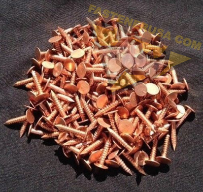 3/4'' Annular RING Shank Copper Roofing Nails 11 gauge 3/4lb (approx. 225 pcs)