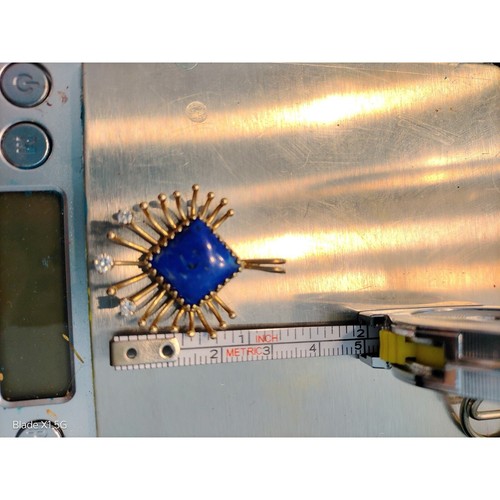 Stunning 14k Gold, 3 Diamonds and Lapis Lazuli Pendant! **RARE** - Picture 7 of 11