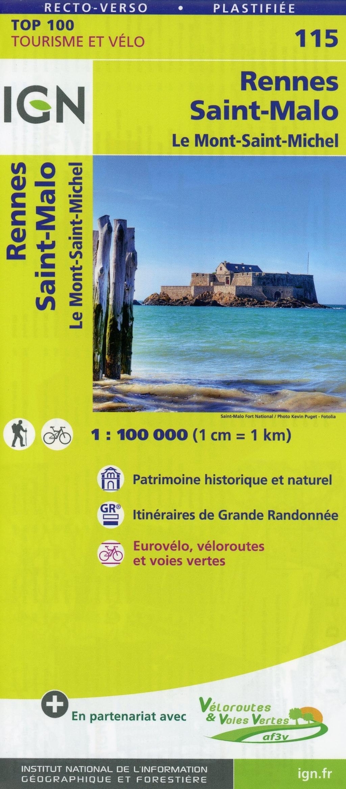 Thumbnail - Ign Rennes Saint Malo 1 : 100 000,