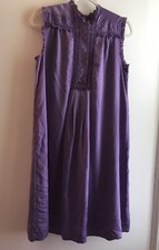 Vintage Christian Dior Lingerie Purple Satin Lace Trim Night Gown Bust 42