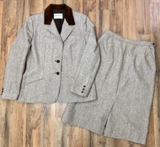 Vintage Roth-Le Cover Sport Wool Blend Skirt Suit Women  s Size 14 Brown Romania