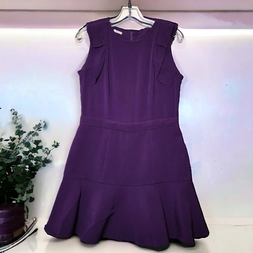 Miu Miu Cocktail Party Dress IT 42 US 6 Ruffled Crepe Mini Knee Length Ruffles