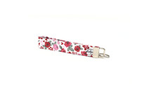Red Pink Multi Color Cotton Fabric Wristlet Key Fob with Key Ring NEW