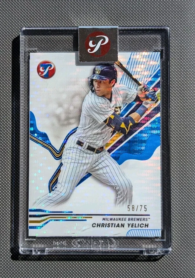 2024 Topps Pristine Baseball Blue/Gold Refractor Christian Yelich 50/75 - Image 3 of 3