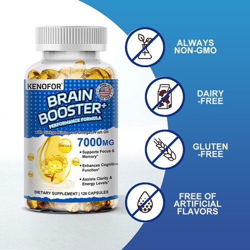 Brain Booster Nootropics Enfoque Mental Concentración Brain Memory SupportEnhancer - Imagen 3 de 21