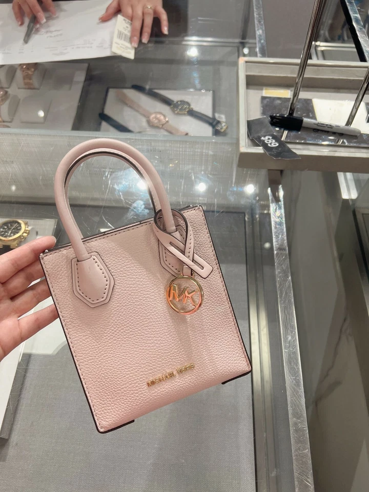 Новый с Ярлыками Michael Kors Mercer очень маленький шагреневой кожи сумка через плечо порошок румяна