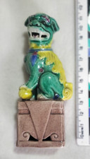 🟢 POCELLANA SMALTATA CINESE ACQUA MARINA  FU Foo SINGOLO CANE  LEONE