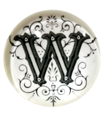 LETTER W 18mm/20mm GINGER SNAP BUTTON POPPER CHUNK FOR INTERCHANGEABLE JEWELRY