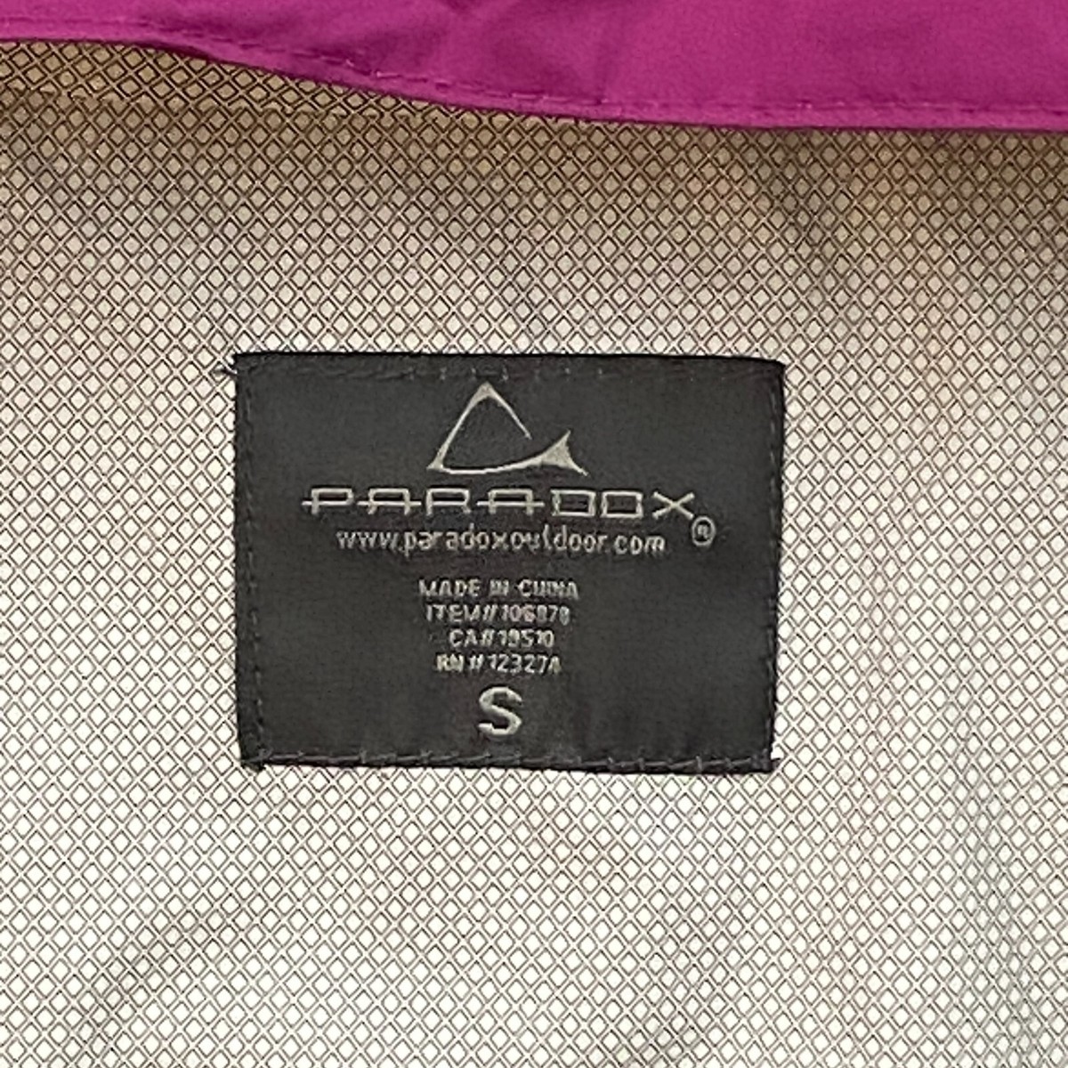 Paradox Rain Jacket Women Small Full Zip Lightweight Hooded