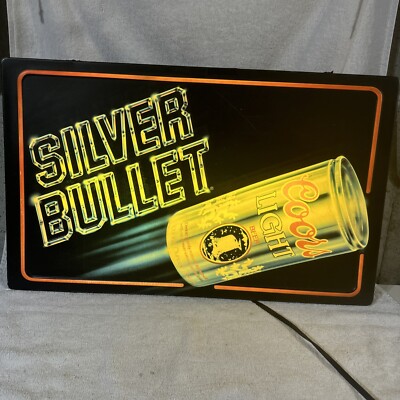 VINTAGE COORS SILVER BULLET BEER LIGHT UP SIGN CLASSIC | eBay