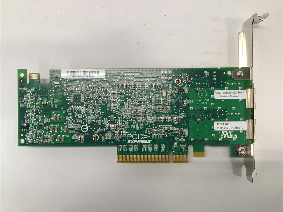 Emulex IBM 96Y3766 2-Port 10GB SFP+ Ethernet Card PCI-e P005414 95Y3764 49Y7952 - Image 2 of 3