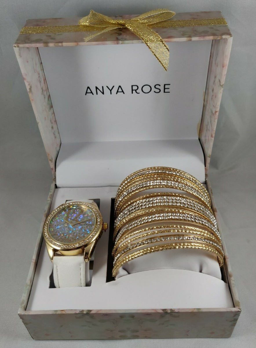 Hidden‎ Watch Rose Bangle Bracelet By Anya Ltd. Gold,Silver & Gunmetal Tones Matrix bangle watch, Swiss Made, Crystal bracelet, Gray  main image 3