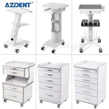 AZDENT Dental Medical Rolling Tool Cart Drawer Socket Trolley Wheel Cabinet