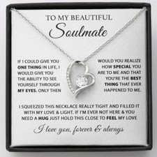 To My Soulmate Necklace Gift For Girlfriend Wife Birthday Gifts Christmas Gifts