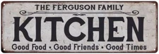 THE FERGUSON FAMILY KITCHEN Personalized Chic Metal Sign 106180039174