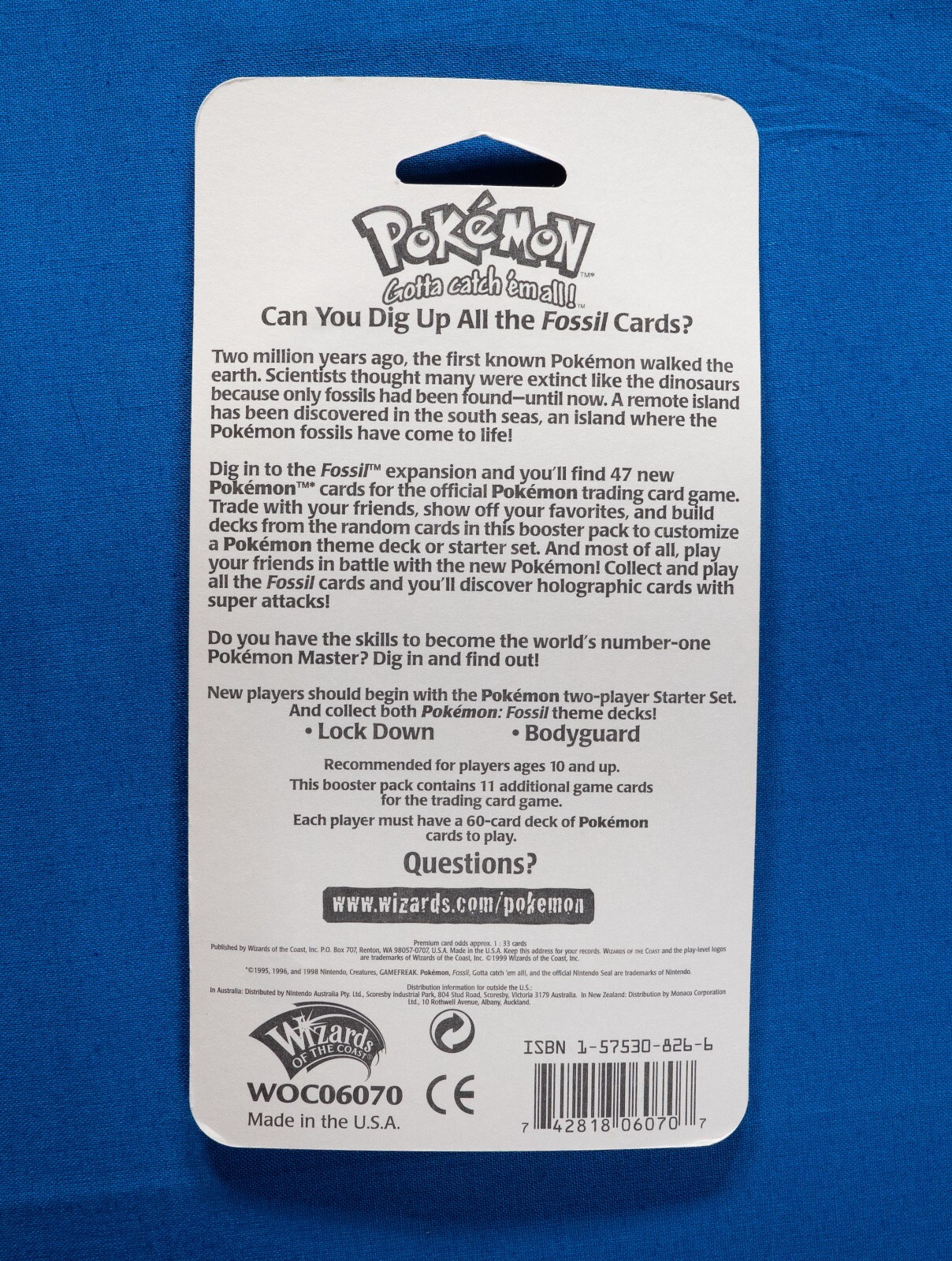 1999 Pokemon WOTC Aerodactyl Art Fossil Factory Sealed Booster Pack