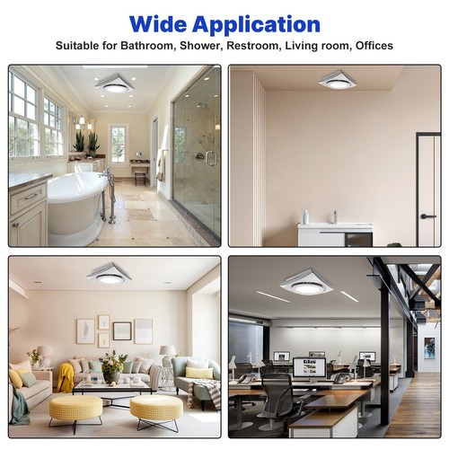 110 CFM Bathroom Exhaust Fan with 12W 6000K LED Light 1.0 Sones Quiet Vent Fan - Picture 7 of 7