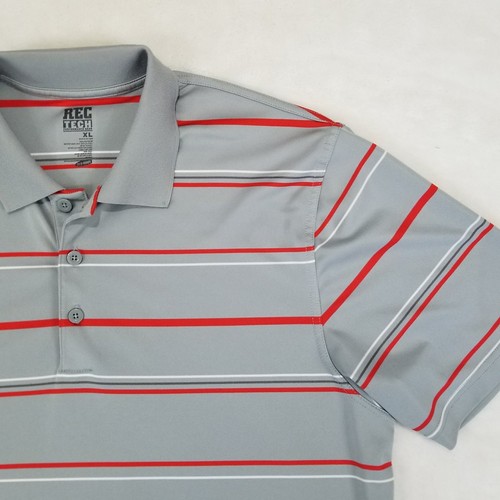 Rec Tech Stripe Golf Polo Shirt Dri 