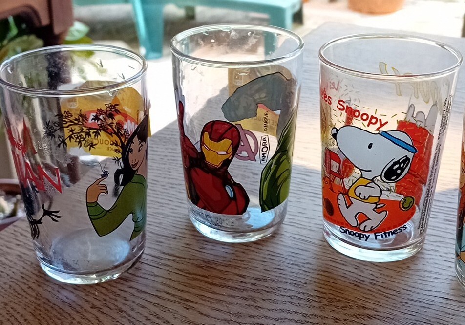 2 verres a moutarde illustré AMORA : BABAR 1970 BRUNHOFF