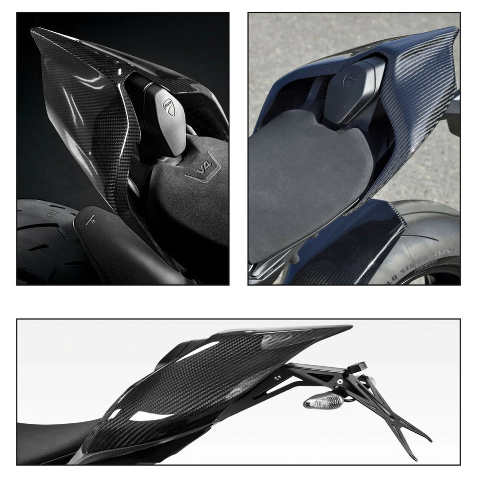 Cubierta de carenado de asiento trasero de fibra de carbono 3K para Ducati Panigale V4 V4S V4R 2018-2020 Foto 2 de 4
