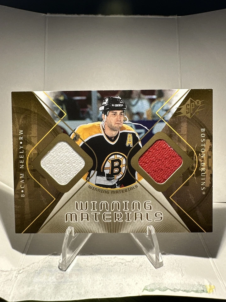 2007-08 SPX WINNING MATERIALS DUAL JERSEY CAM NEELY BRUINS LEGEND RARE 2 CLR! - Image 3 of 4