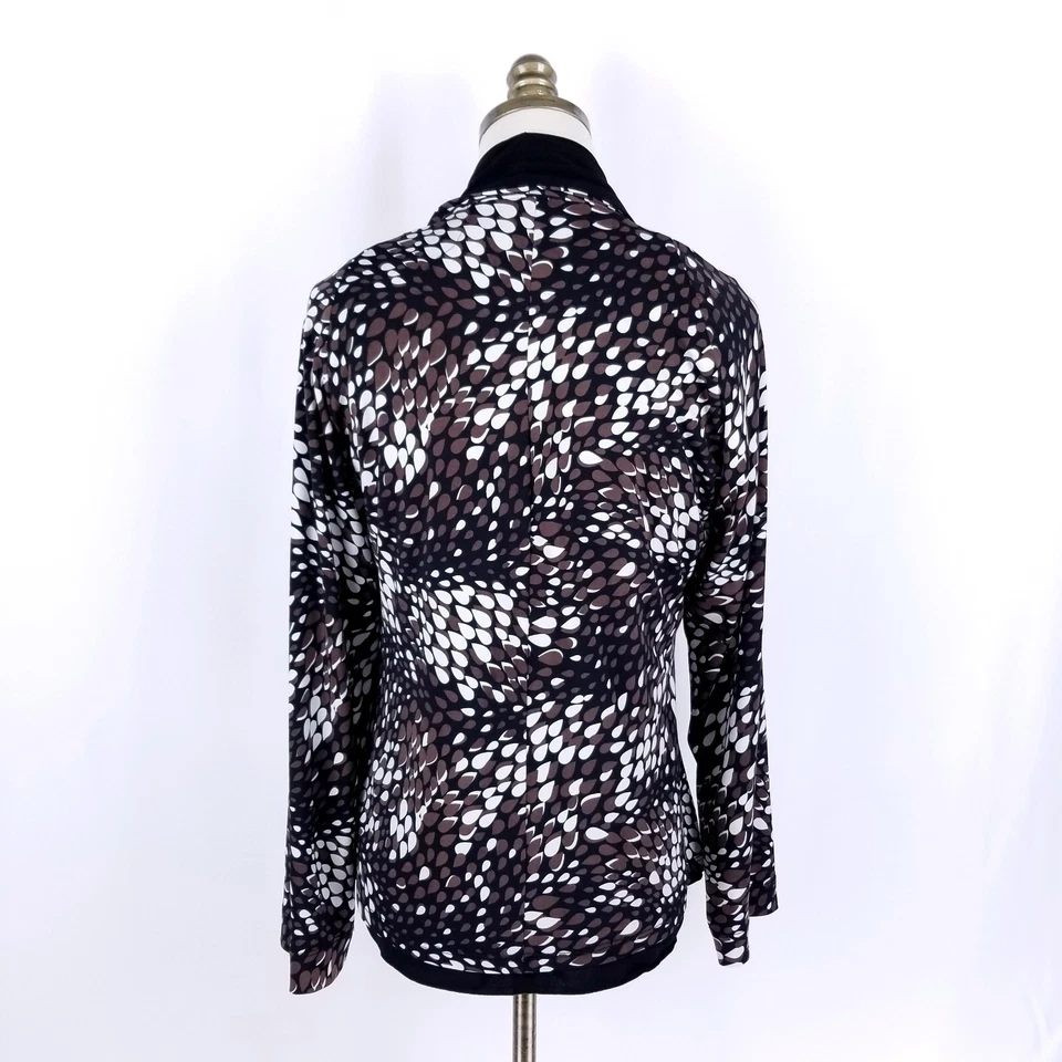 NWOT Travel Smith 2pc Reversible Tank & Jacket Size S Black Brown Floral Petals Foto 3 de 4