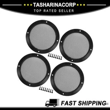 Universal Piece of 4 5" Car Speaker Grills Cover Mesh Round Protector Case Black