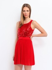 Top Secret women's dress with red sequins Size 34