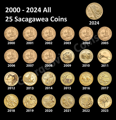 *COMPLETE Native American Dollar 25 Coin BU Set* (Years 2000-2024) US Mint Coins