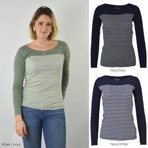 NEXT-Womens-Scoop-Neck-Striped-Jersey-Top-Long-Sleeve-T-Shirt-Khaki-Black-Navy