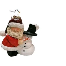 Christmas Figurine Snowman Hugs Santa bird's nest Decoration Shelf Sitter resin