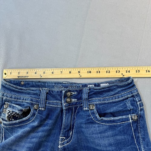 MISS ME Jeans WOMEN'S 29 Boot Cut EMBELLISHED FLAP POCKETS 29X30 Distressed - Picture 22 of 24