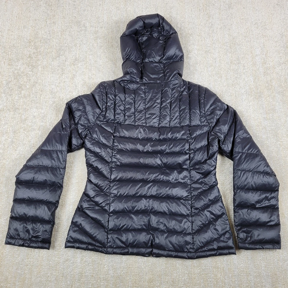 Chaqueta acolchada Merona Down para mujer M negra cremallera completa ligera con capucha empaquetable Foto 2 de 4