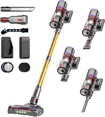 48KPa Akku Staubsauger 550W, 65Min LED Anti Verwicklungen Haustier Hundehaar HEPA