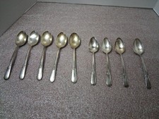 9 Vtg Spoons Holmes Edwards Youth Pattern IS Inlaid Silver 5 Soup  4 Tea Spoon