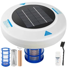 Solar Pool Ionizer - Floating Pool Cleaner for Swimming Pools Up to 45,000 Ga...