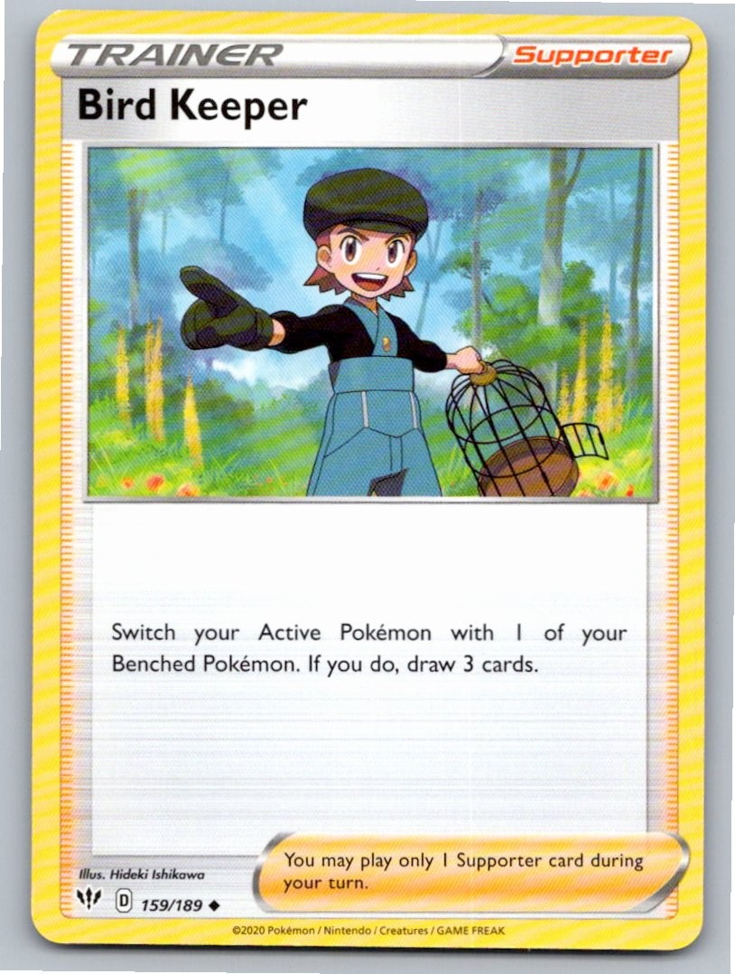 2020 POKEMON BIRD KEEPER DARKNESS ABLAZE 159/189 UC NM A57432 FREE S&H