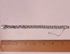 WEARABLE .925 Sterling Silver 7.5" Double Ring link Bracelet 18.7gm  .659oz