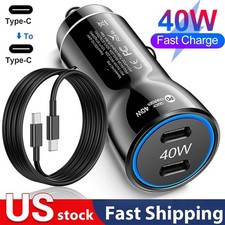 Double Type-C Fast Charging 40W Car Charger For Samsung A15 A16 A17 A35 A56 A57