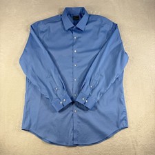 Van Heusen Men's Flex Dress Shirt Ultra Wrinkle Free Slim Fit Stretch Blue XL