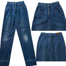 Rockies Vintage Western High Waist Bareback Pleated Denim Jeans 9/10 (26 x 34.5)