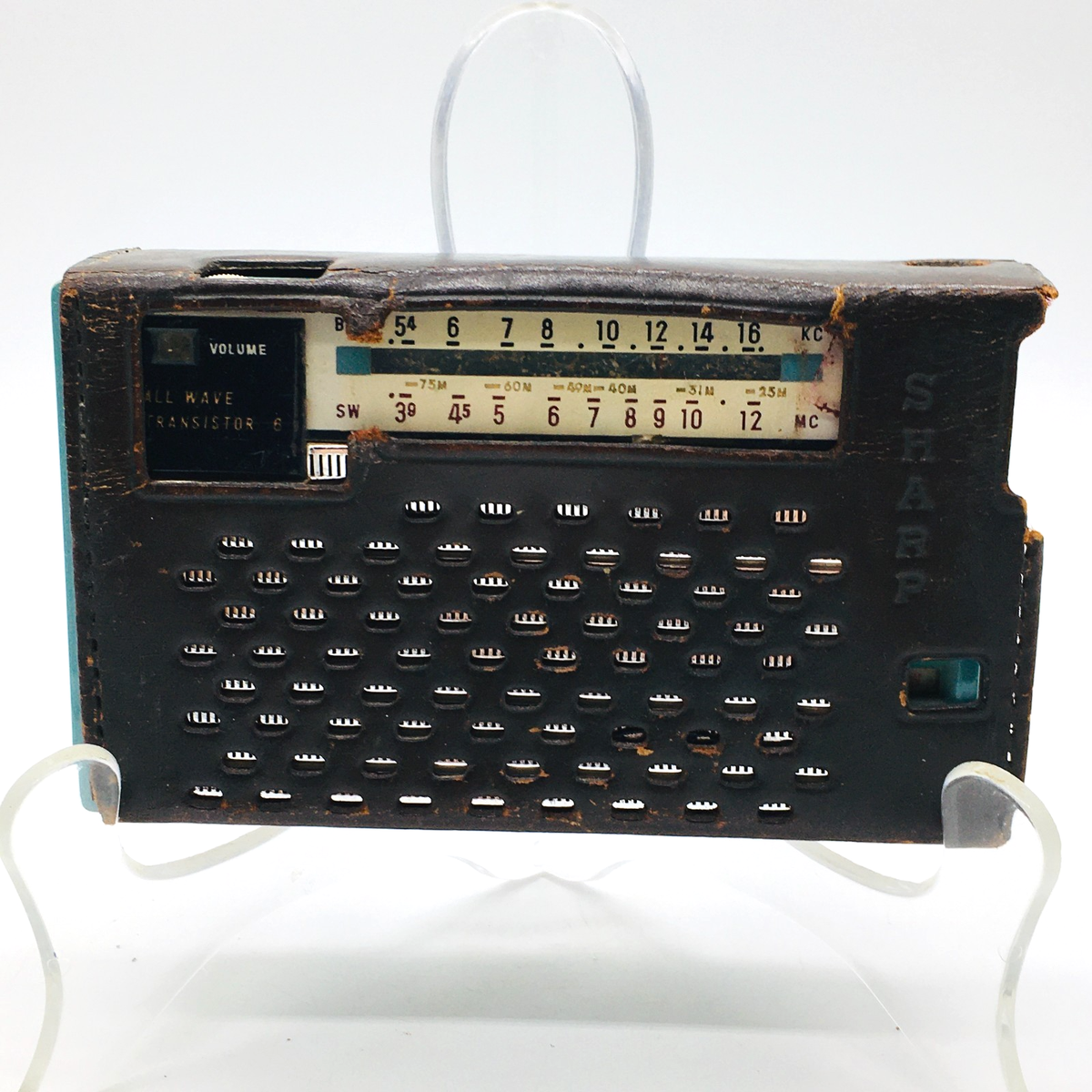 SHARP TR-237 Transistor 6 Radio Leather Case JAPAN Vintage Rare
