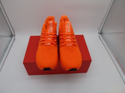 Tsiodfo Junior Kids Athletic Sport Bright Orange Knit Fashion Sneakers, Sz 5.5-6 - Picture 5 of 18