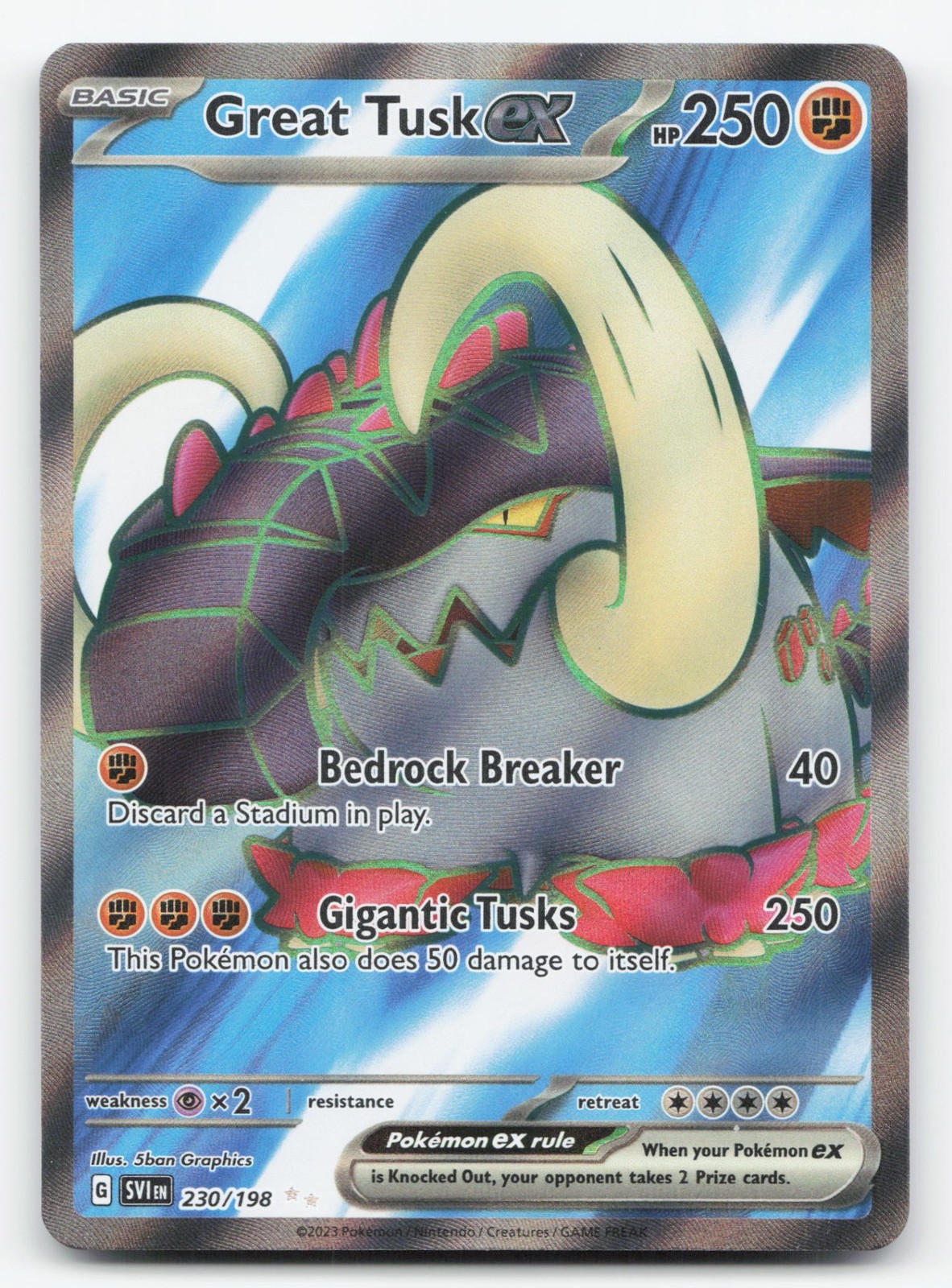 Great Tusk ex 230/198 - NM Ultra Rare Holofoil - Scarlet & Violet Base Set