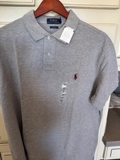 Polo Ralph Lauren Men's Polo Shirt XXL Custom Fit Heather Grey NWT