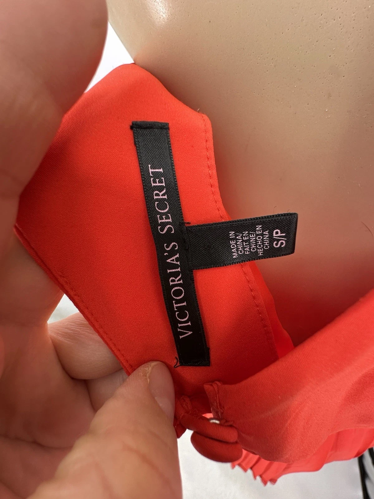 UNDERCOVER Victoria’s Secret Mini Abito Donna Piccolo Scollo Perline Placcato Vestibilità Svasato Festa C7