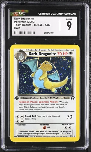 Dark Dragonite 2000 Pokemon Team Rocket 1st Edition CGC 9 #5