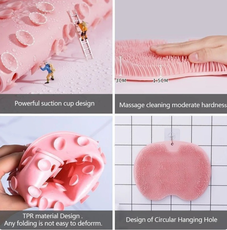 Shower Foot Back Scrubber Massage Pad Body Bath Soft Brush Mat Cleaning Bath USA